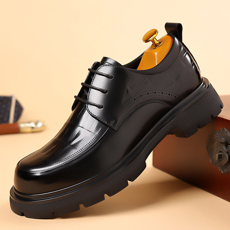 Men's Brogue Breathable Retro British Style Business Formal Leather Shoes