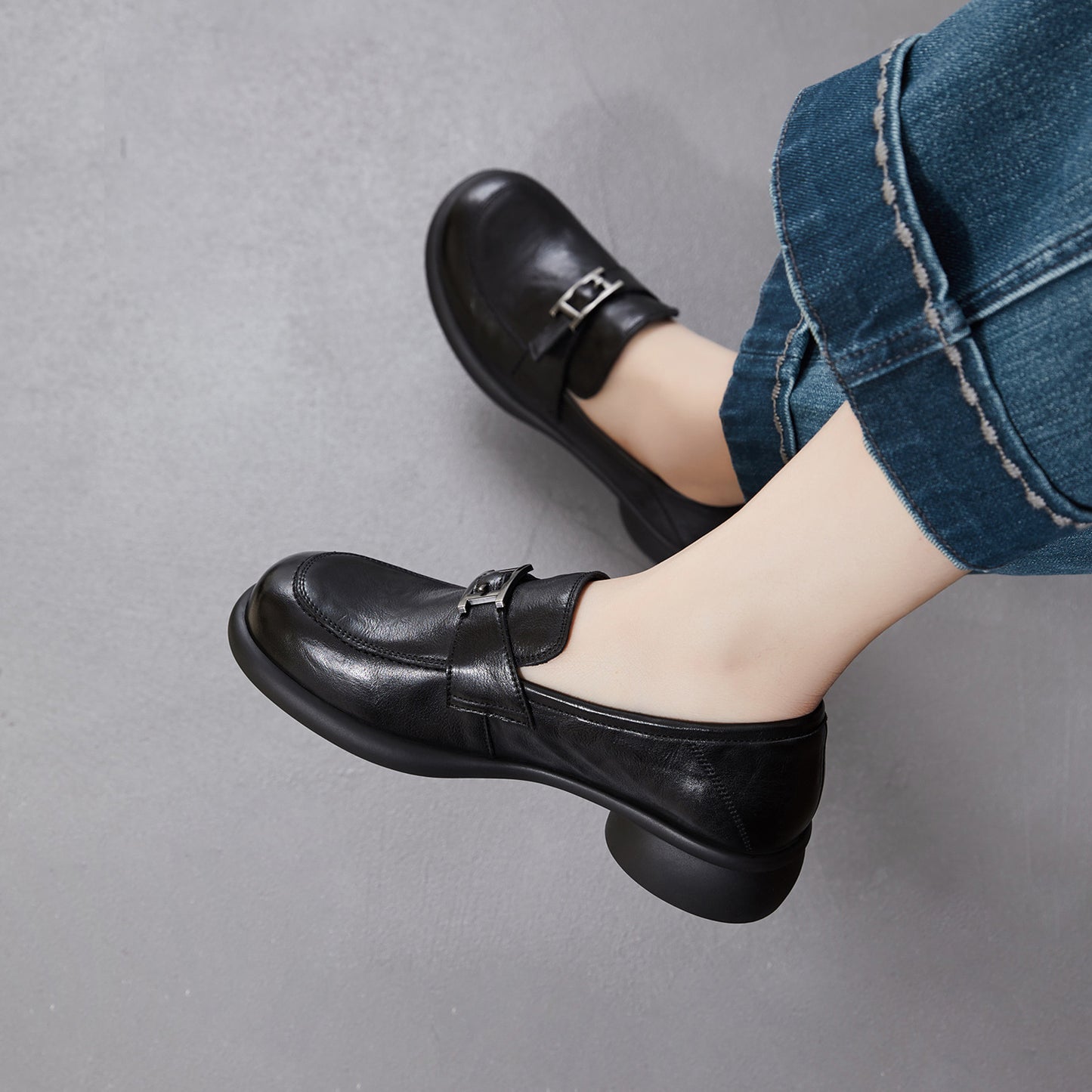 Women's Belt Ornament Spring Retro Fashion Soft Bottom Comfortable Women's Casual Shoes