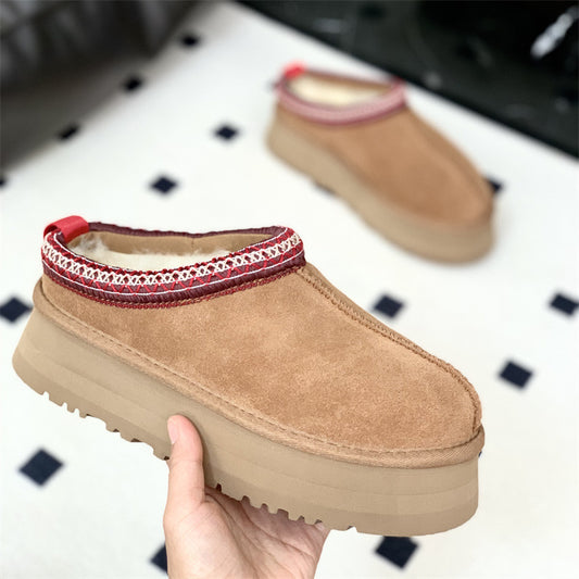 Women's Fur Integrated Ethnic Style Thick Bottom Winter Warm Women's Shoes