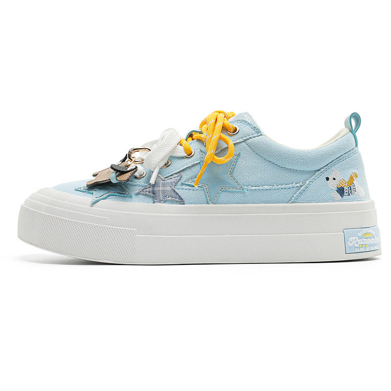 Women's & Men's Couple Western Highland Cartoon Platform Increased Breathable Fashion Men's Board Shoes