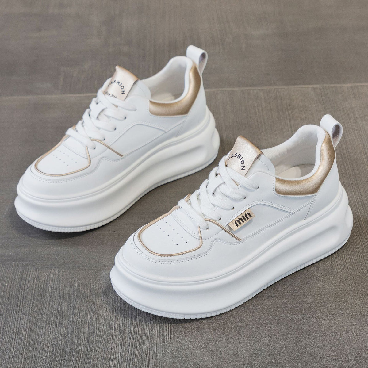 Women's White Platform Autumn Height Increasing Small Sneakers