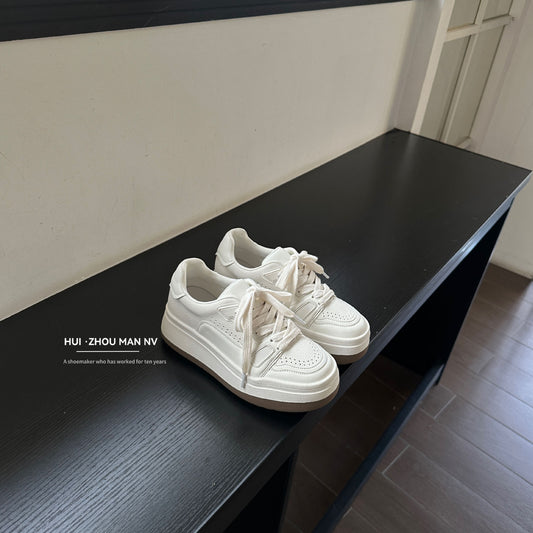 Women's Raise The Bottom White Retro Easy Matching Sneakers