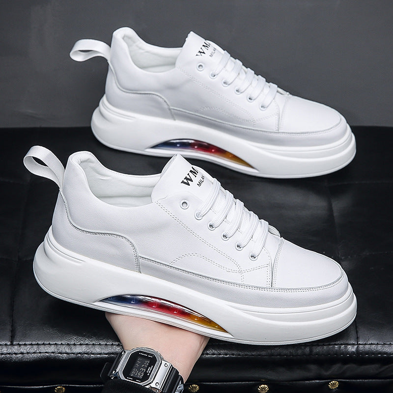 Men's Boys Niche Trendy Air Cushion White Sneakers