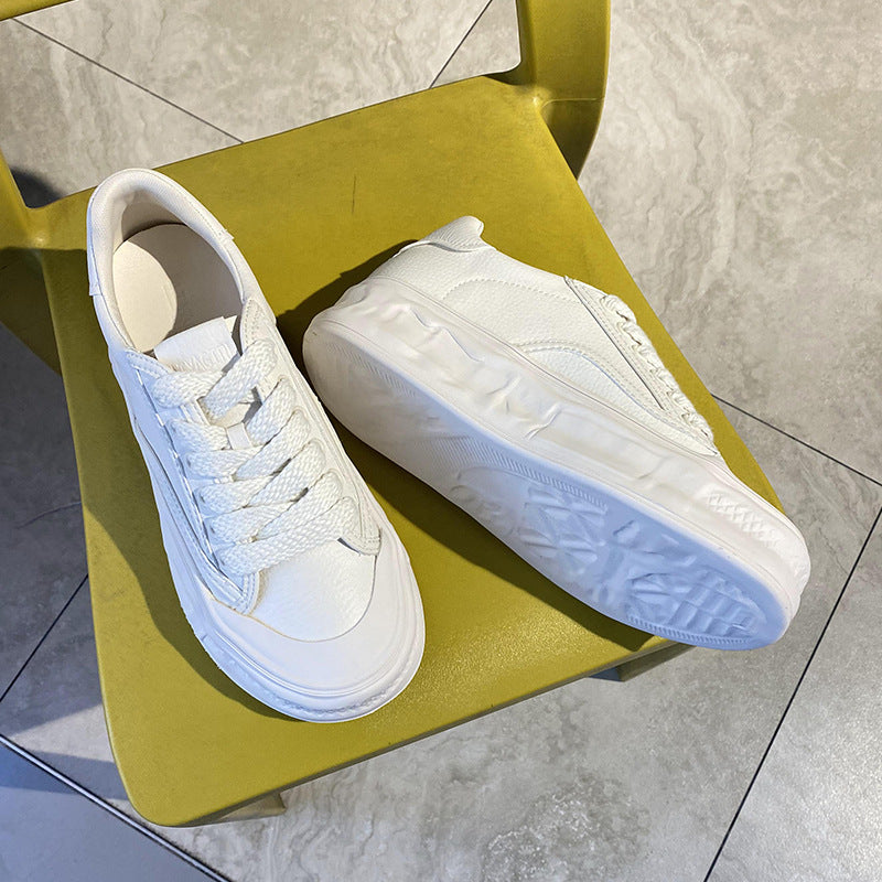 Women's Height Increasing Insole Small White Thick-soled Versatile Sneakers