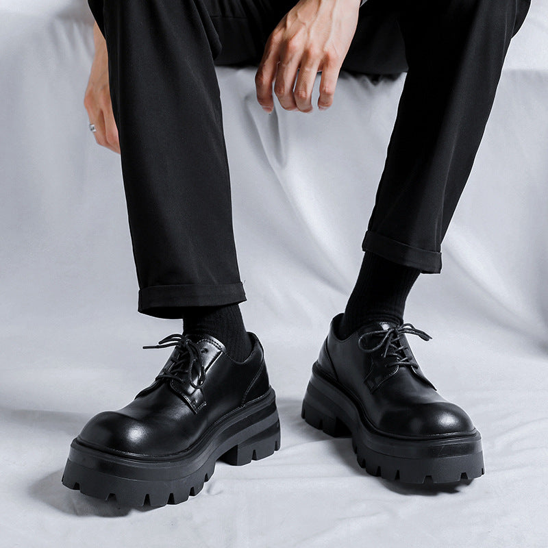 Men's Bottom Korean Style Black High-grade Formal Casual Shoes