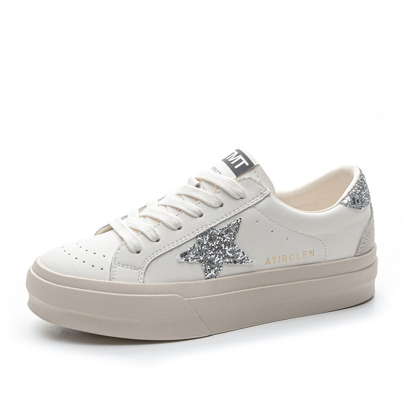 Women's Platform Sports Leisure Flat Lace Up Sneakers