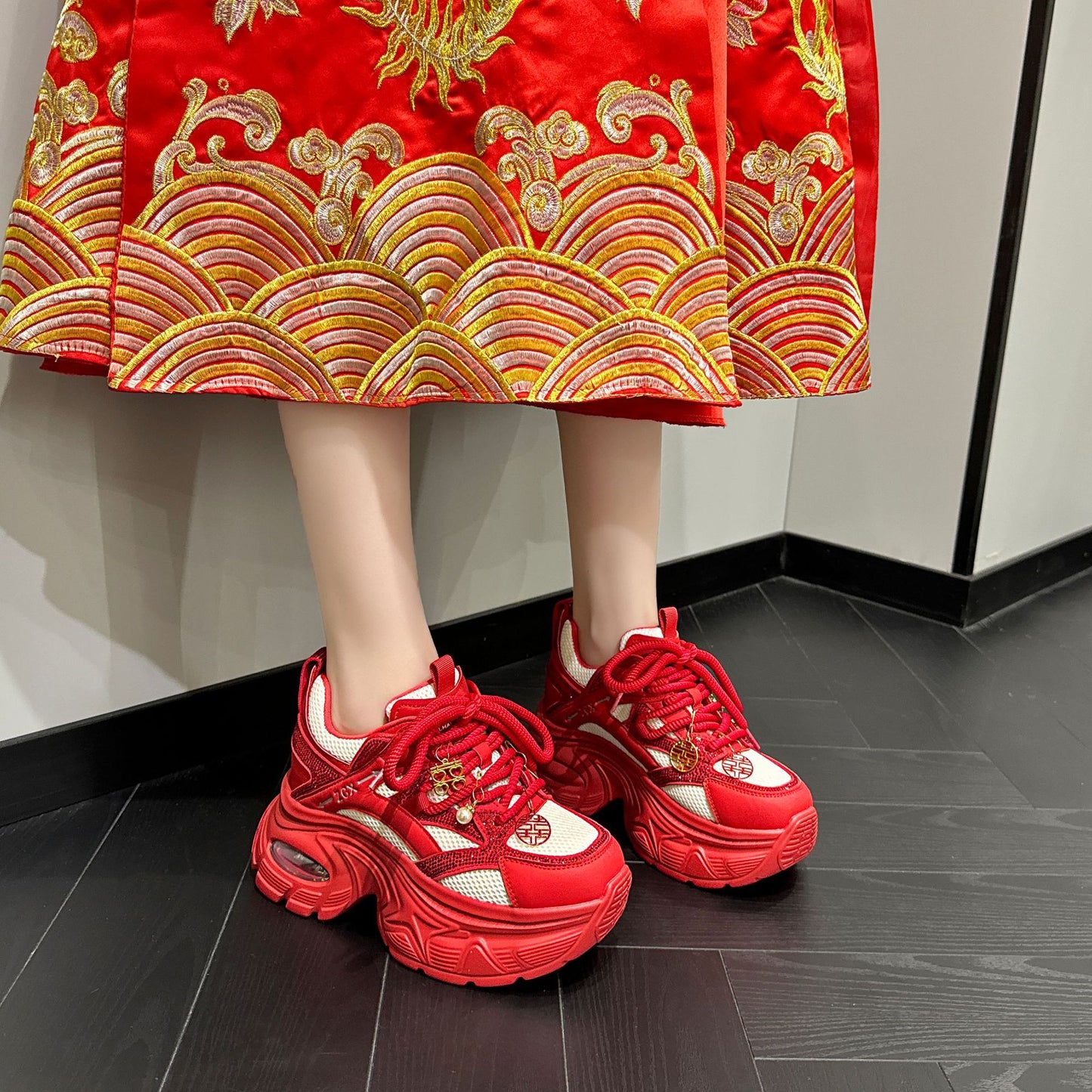 Wedding Female Life Red High Dad Raise The Bottom Bridesmaid Heels