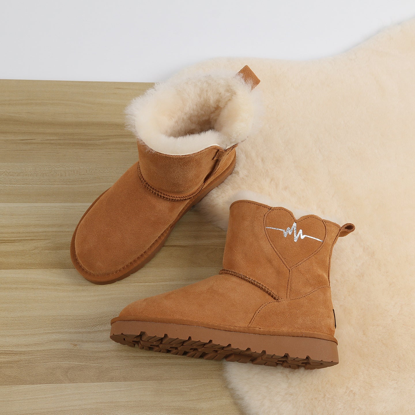 Women's Thickened Real Winter Fur Integrated Cotton Snow Boots