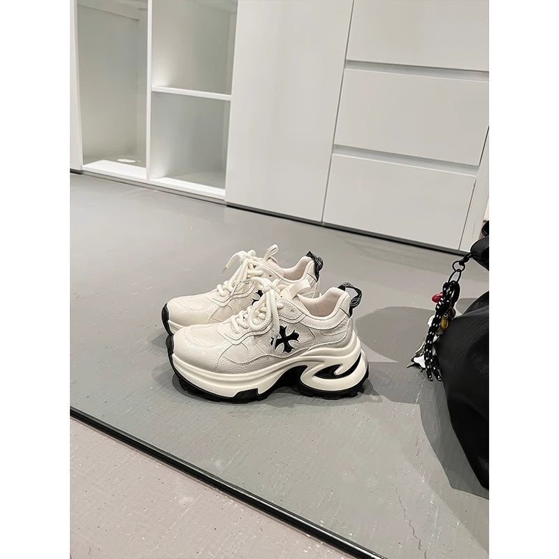 Women's Height Increasing Cruciate Flower Platform Dad Women's Sports Shoes