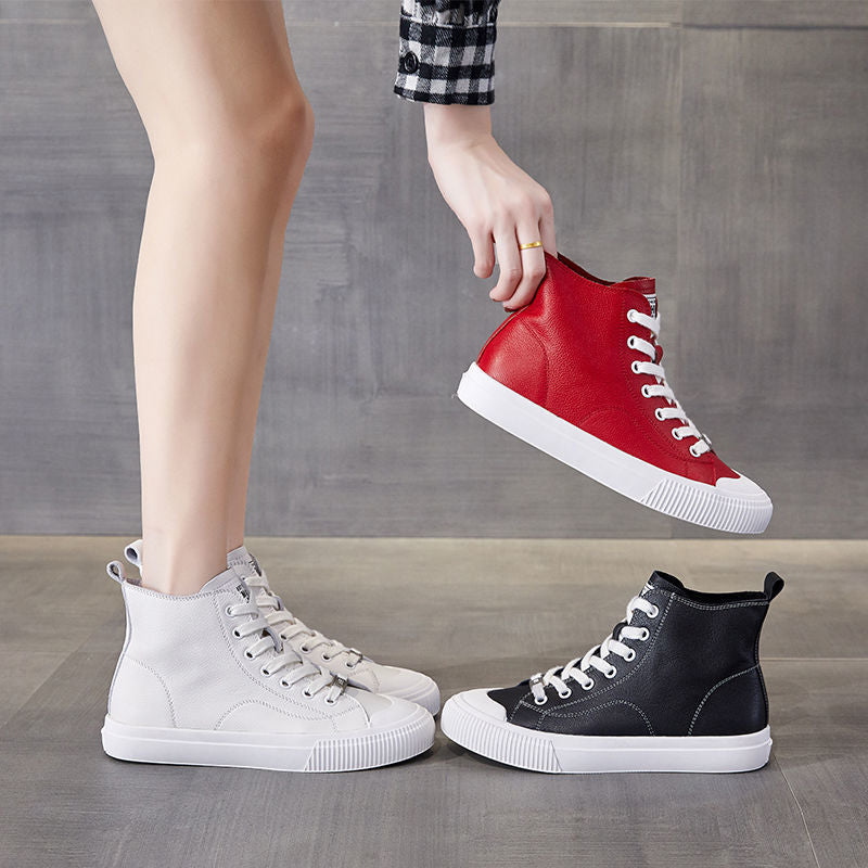 High Top White Female Soft Bottom Skateboard Women's Board Shoes