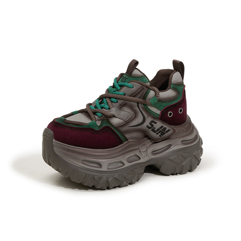 Women's Platform Dad Spring Height Increasing Insole Polished Women's Sports Shoes