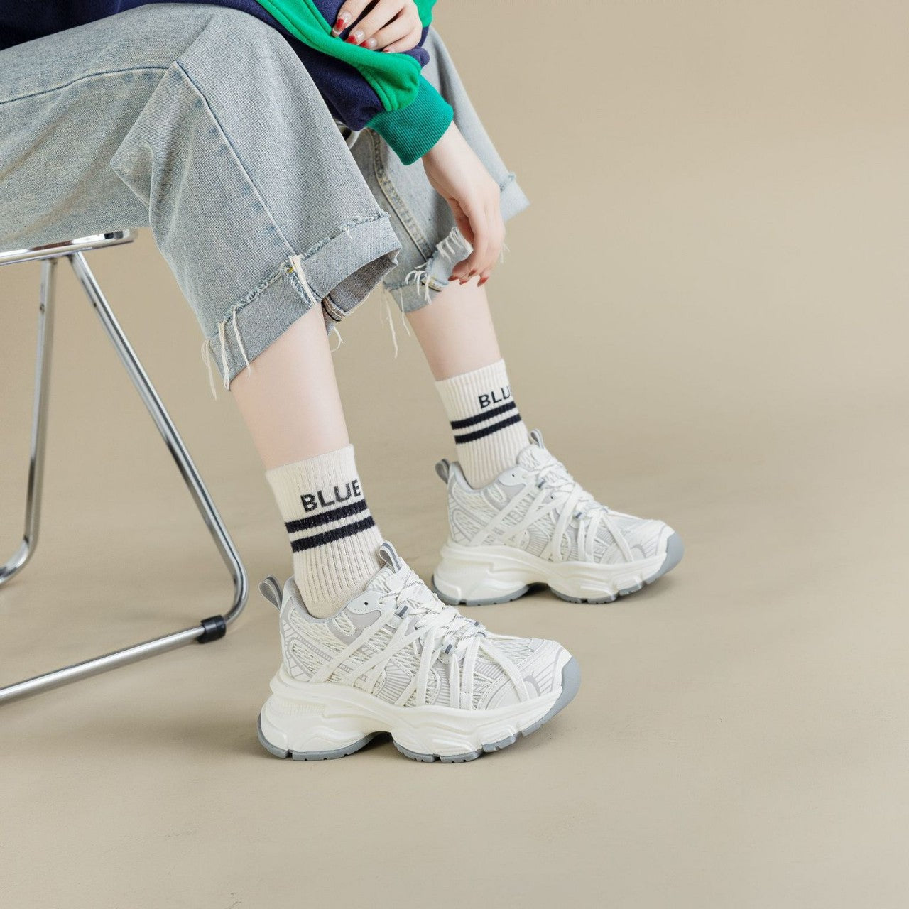 Women's Height Increasing Insole Dad Paris Spider Sports Casual Shoes
