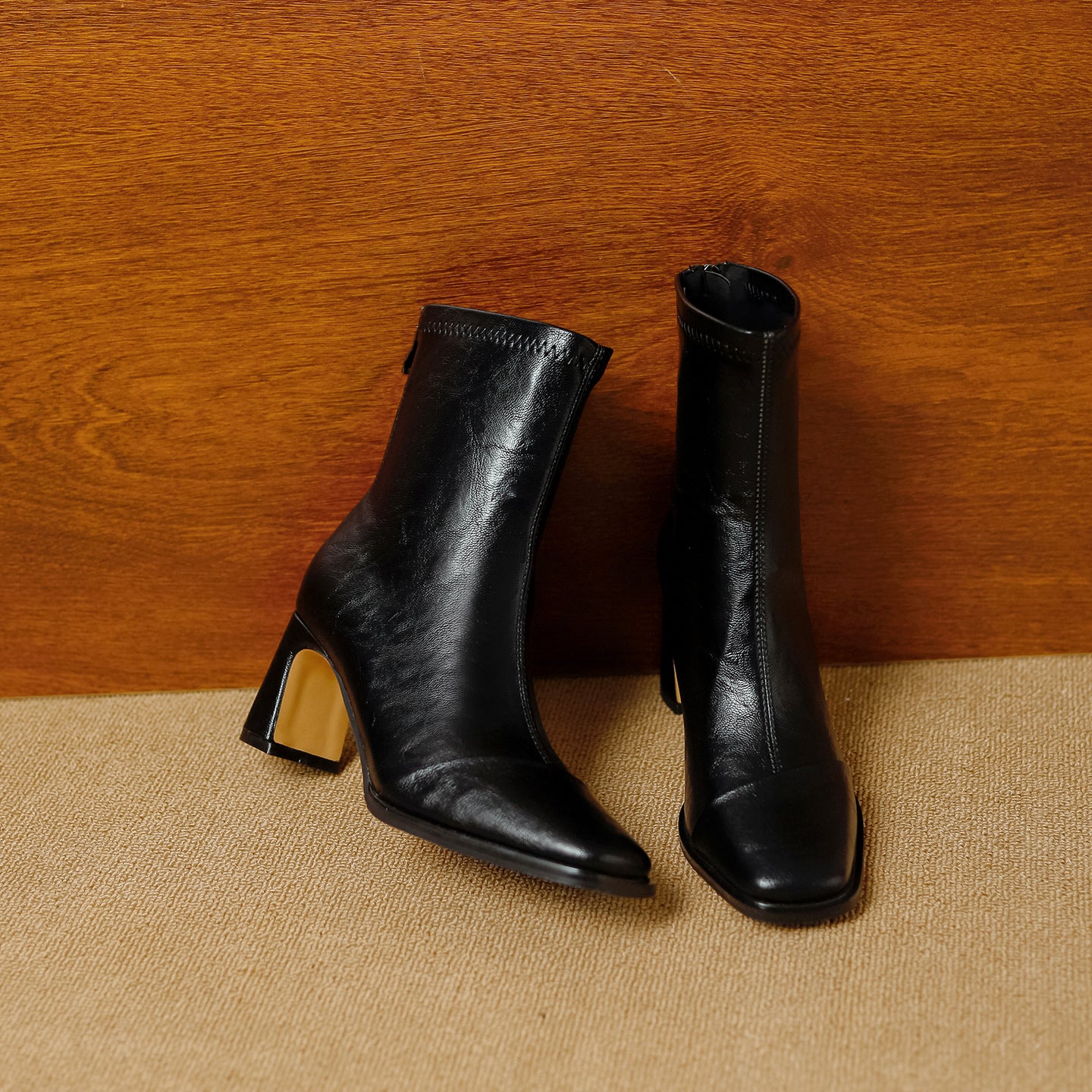 Women's Retro Chelsea Booties High Back Zipper Boots