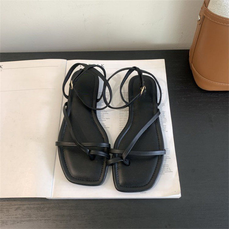 Women's Style Square Toe Cross Strap Covering Sandals