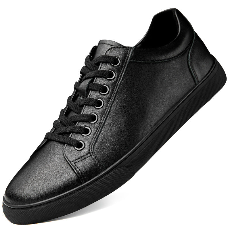 Men's Light Luxury Lace Up Sewing Line Trendy Green Leather Shoes