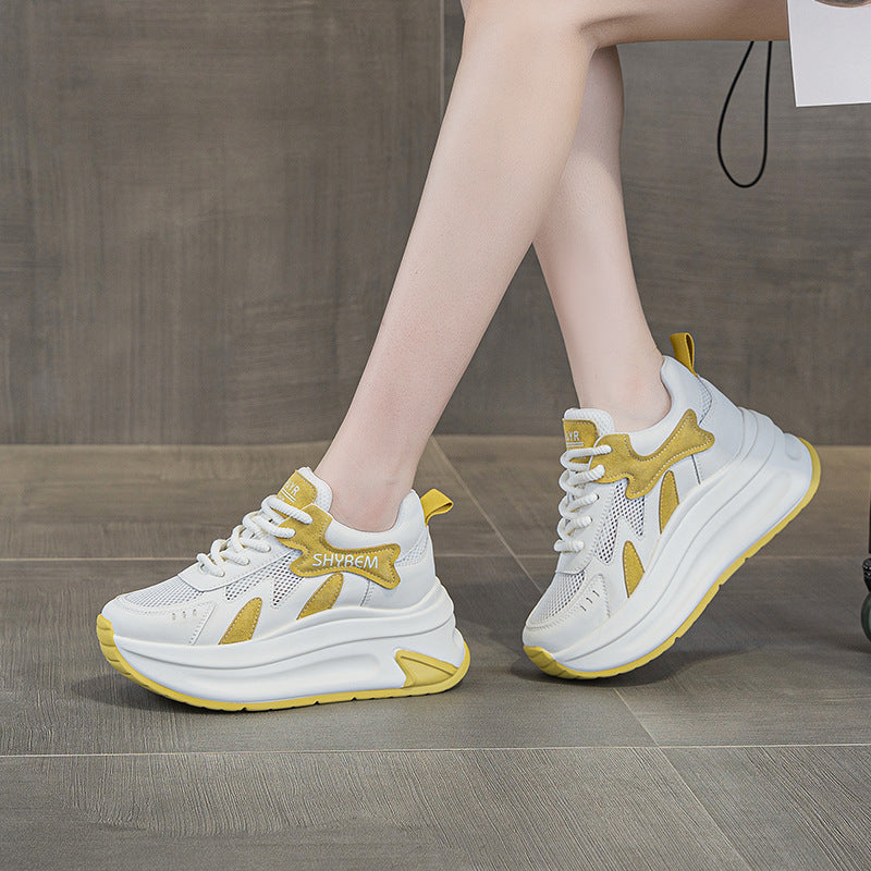 Platform White Good-looking Summer Mesh Increased Casual Shoes