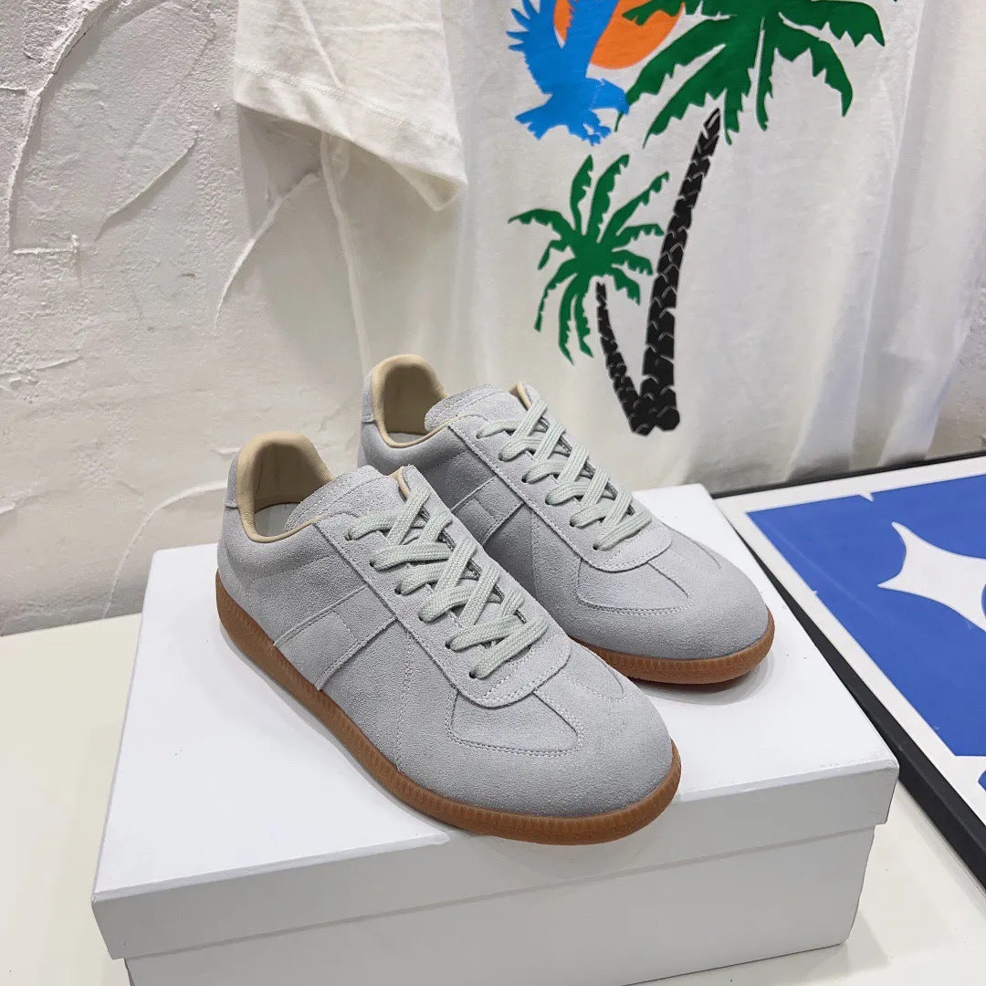 Women's & Men's Retro German Training Couple Genuine White Men's Board Shoes