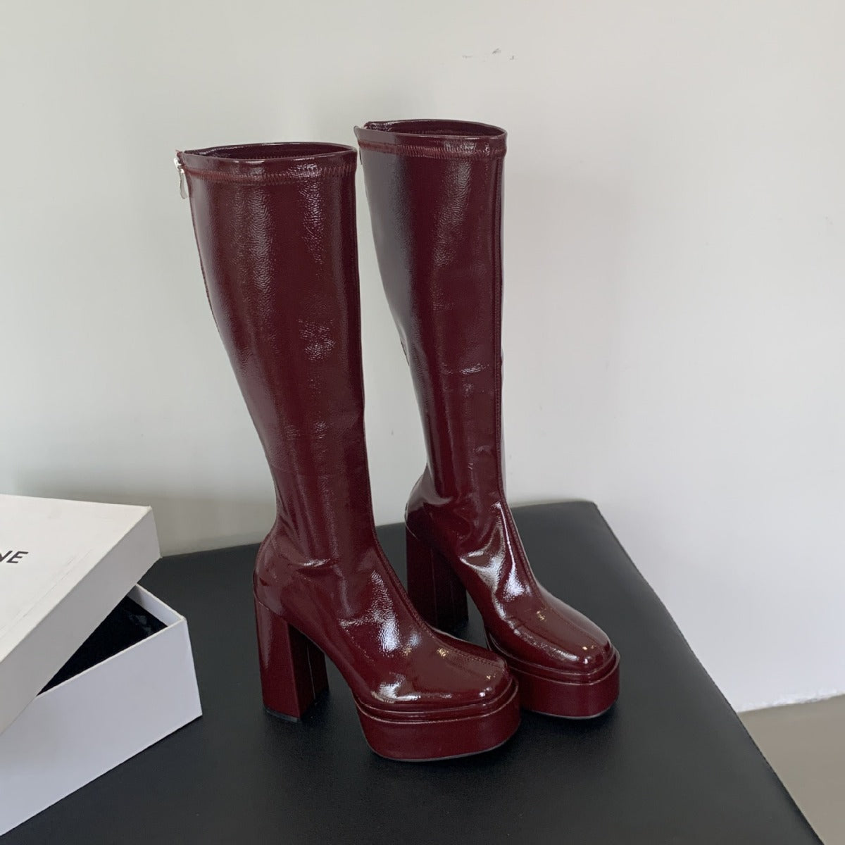 Below The Knee Female Autumn Hot Tall Women's Leather Boots