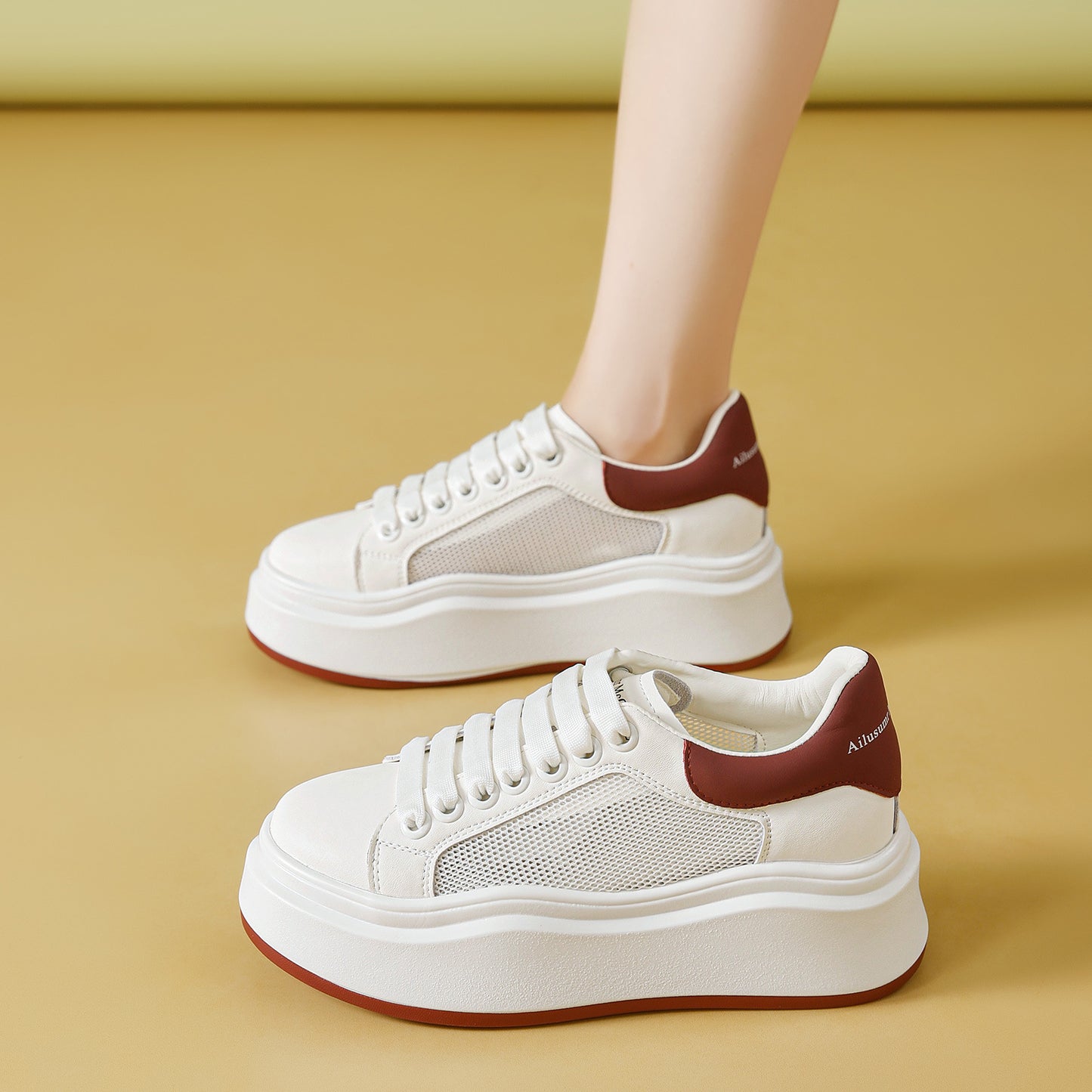Women's Small Genuine Thick-soled Mcqueen White Spring Men's Shoes