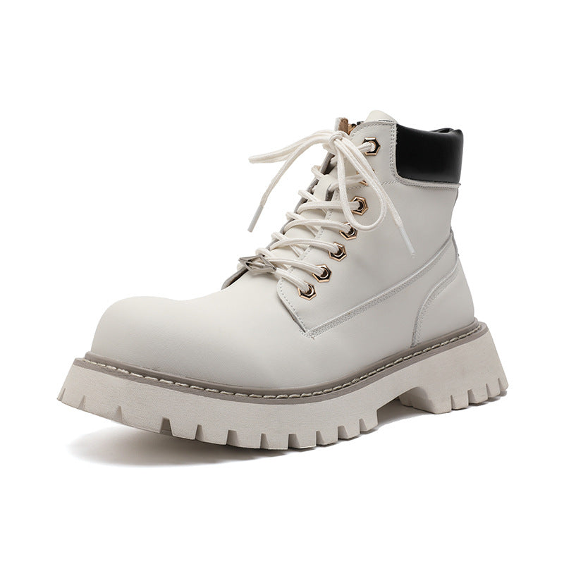 Men's Increased British Style Winter Fleece Biker Boots