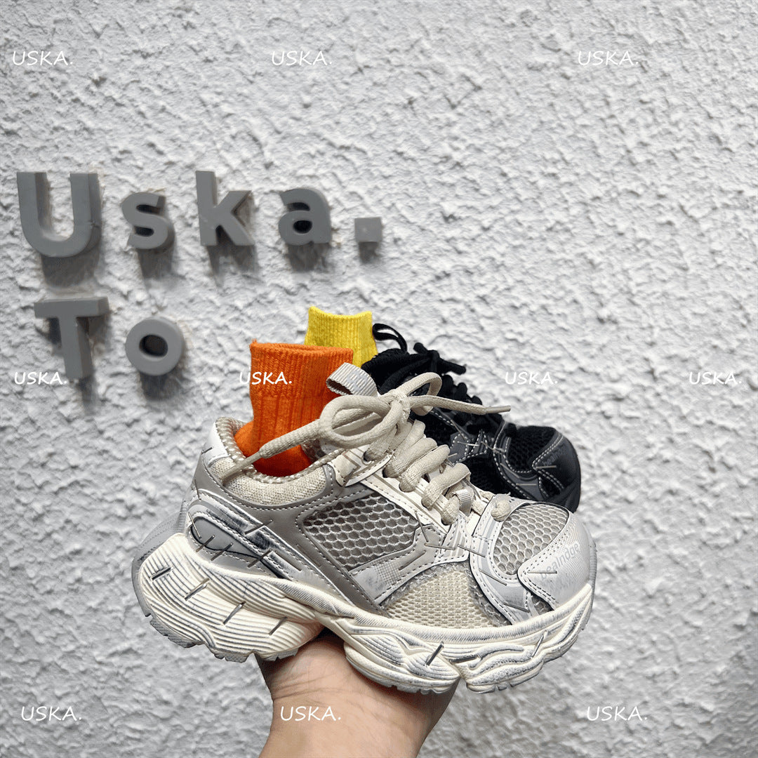 Children's Trendy Stapler Dad Lightweight Boys Distressed Children's Sports Shoes