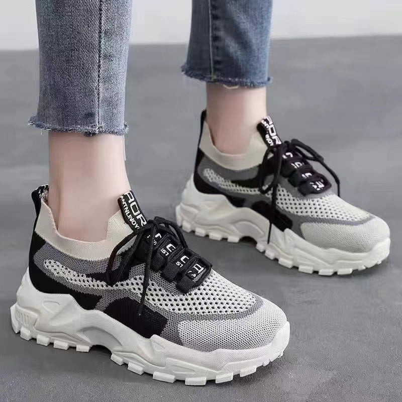 Women's Trendy Flying Woven Breathable Tide Shake Sneakers