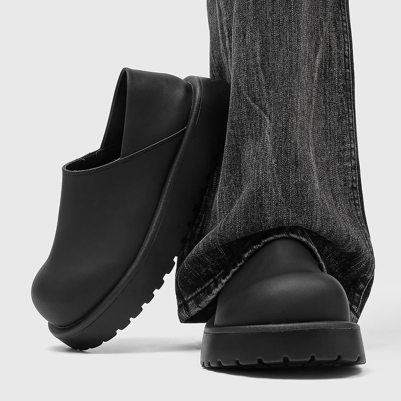 Men's Mules Big Toe Lazy Slip On Loafers/doug Shoes