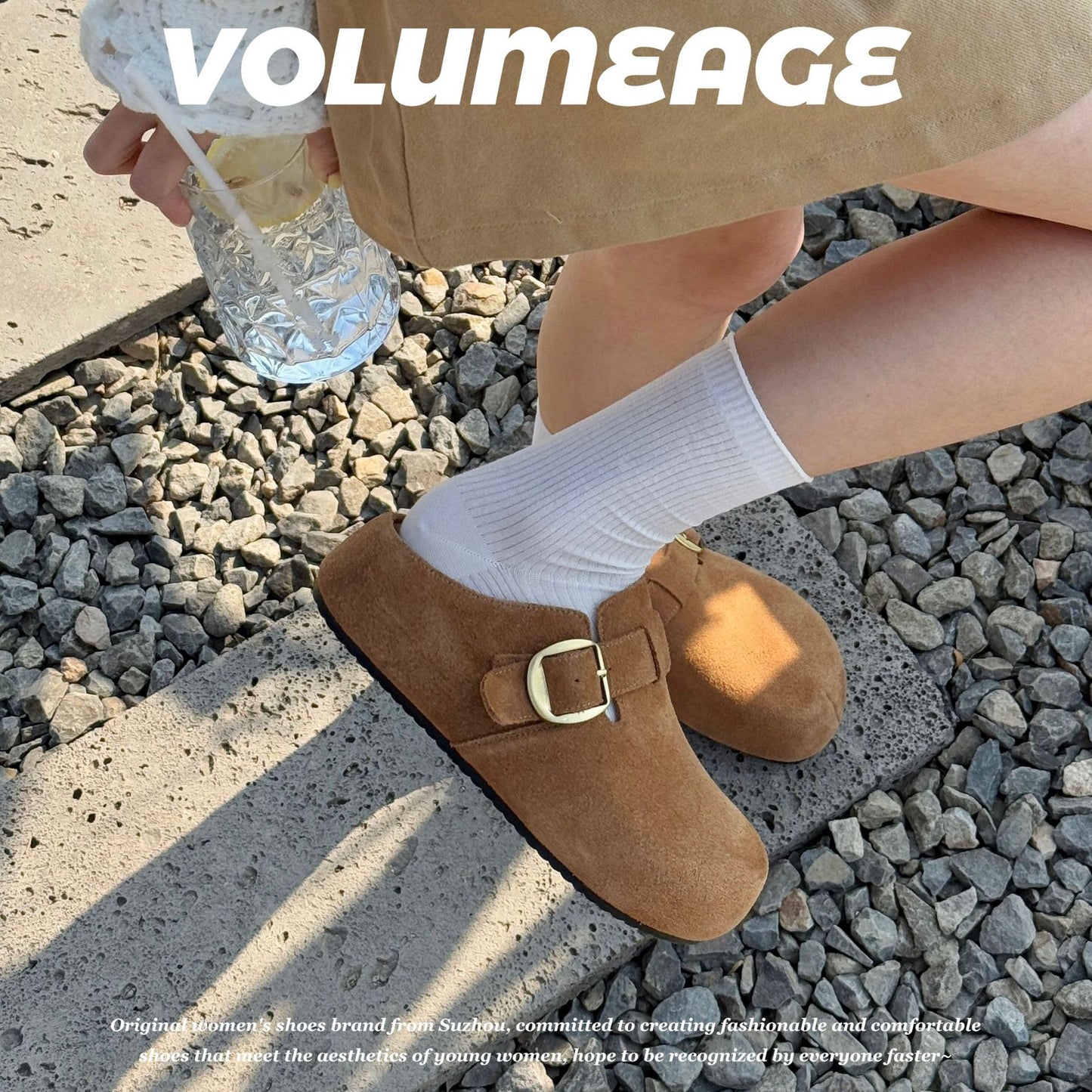 Women's Insole Genuine Spring Retro Platform Slip-on Outer Wear Feeling Casual Shoes