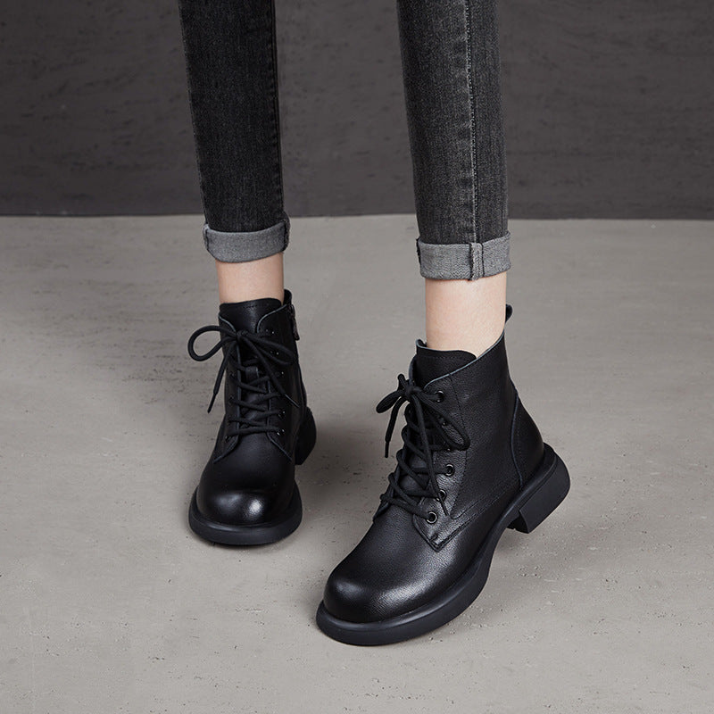 Durable Classic Women's Genuine Martin Skinny Women's Leather Boots