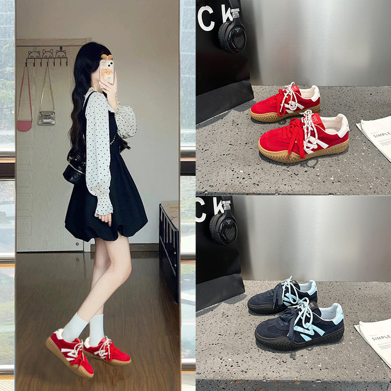 Women's Retro German Training For Sports Skate Versatile Contrast Color Lightweight Men's Shoes
