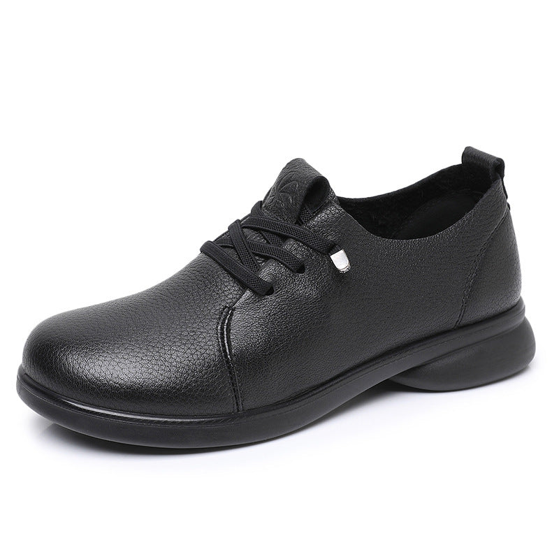 Women's Comfortable Breathable Sheepskin Soft Bottom Surface Daily Middle-aged Mother Shoes