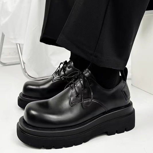 Women's & Men's Square Toe Trendy Platform Derby Black Women's Shoes