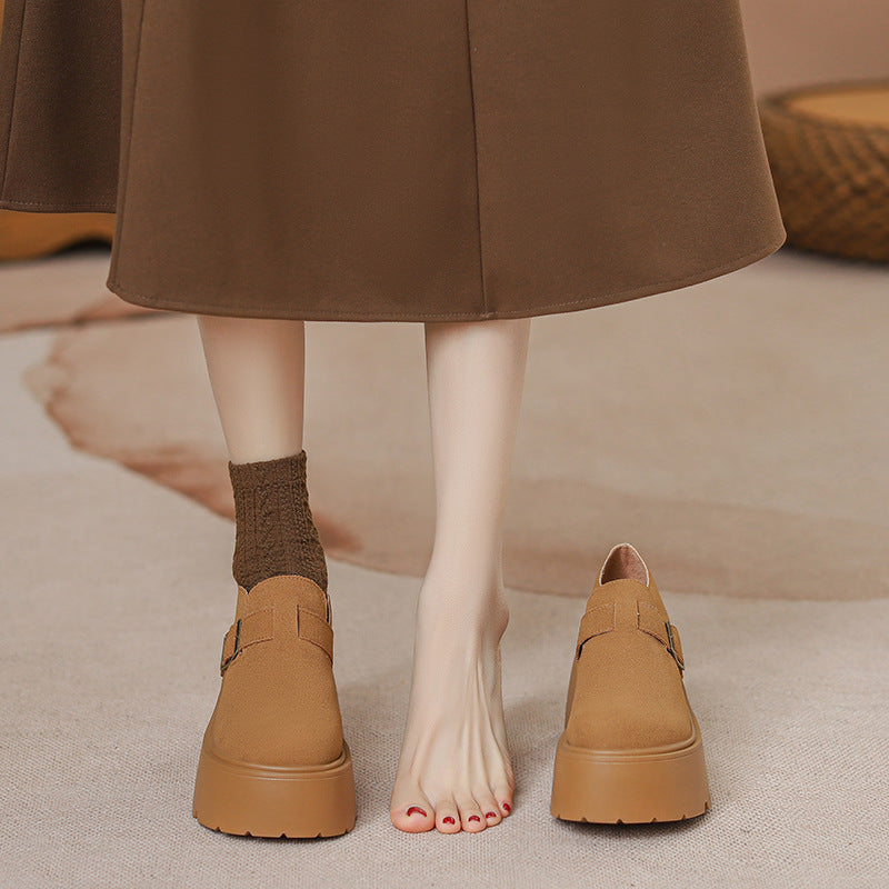 Women's Spring Thick-soled Small Slip-on Height Increasing Women's Casual Shoes