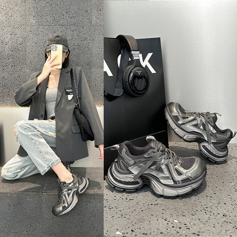 Women's Four Thick-soled Couple Dad Fashion Korean Women's Sports Shoes