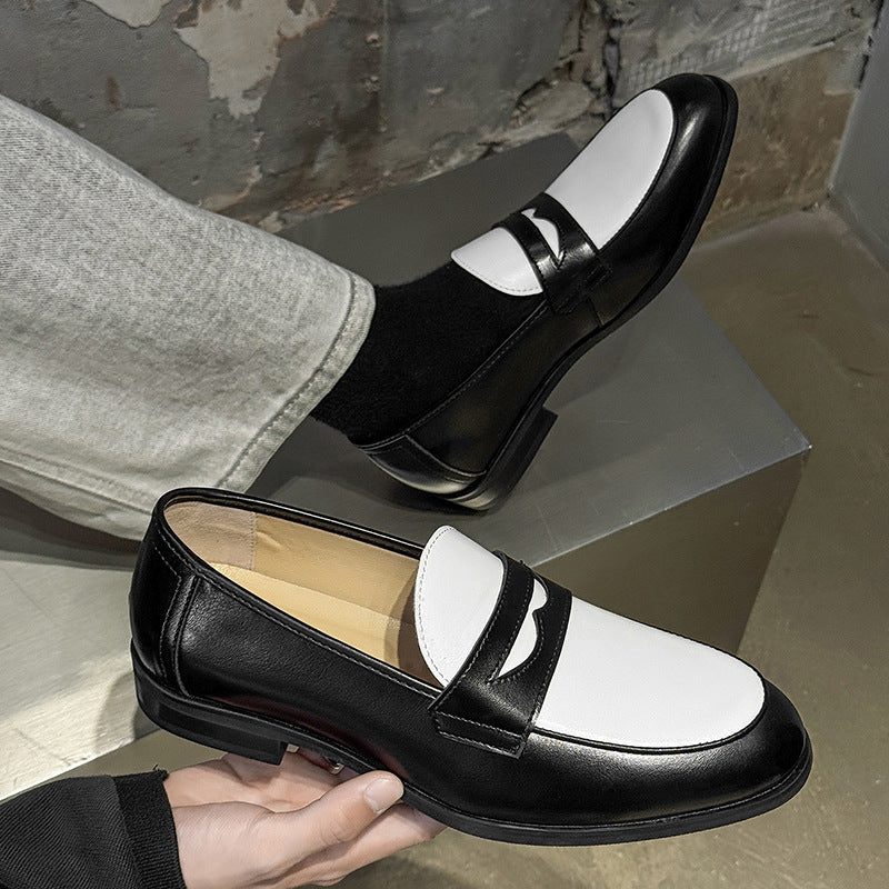 Men's Retro Color Matching British American Slip-on Loafers/doug Shoes
