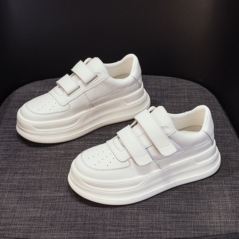 Women's White Spring Thick-soled Height Increasing Insole Fashionable Classic Women's Casual Shoes
