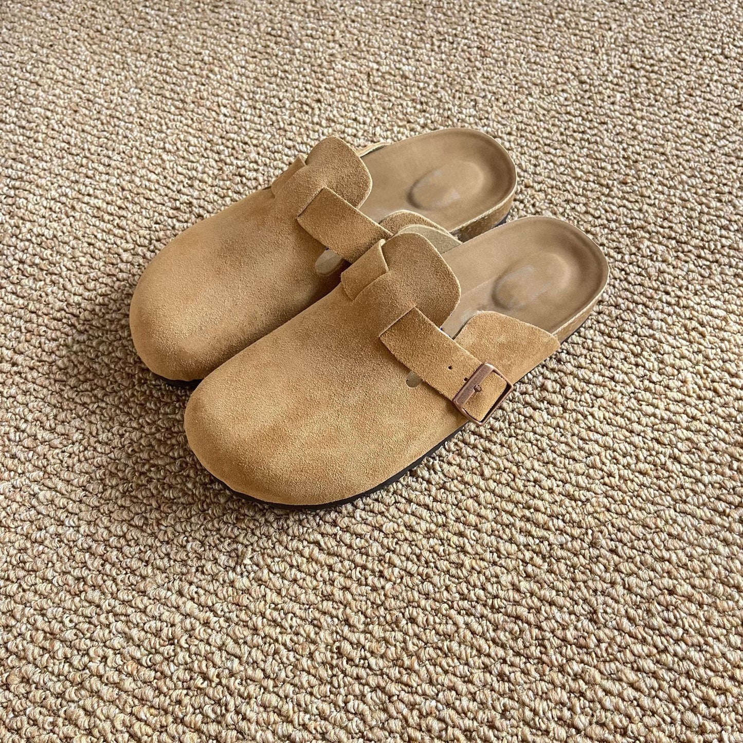 Women's Large Size Outer Wear Thick-soled Closed Toe Half Slip-on Women's Casual Shoes