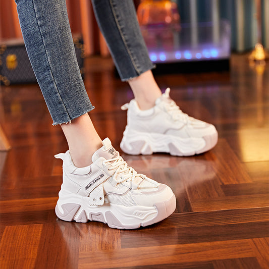 Women's Spring Platform Height Increasing Insole Daddy Versatile Casual Shoes