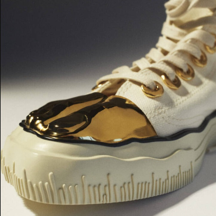 Women's & Men's Gold Toe White Fashion Sneakers