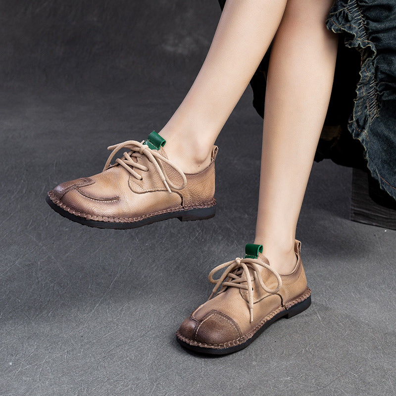 Women's Spring Front Retro Pumps Flat Bottom Casual Shoes