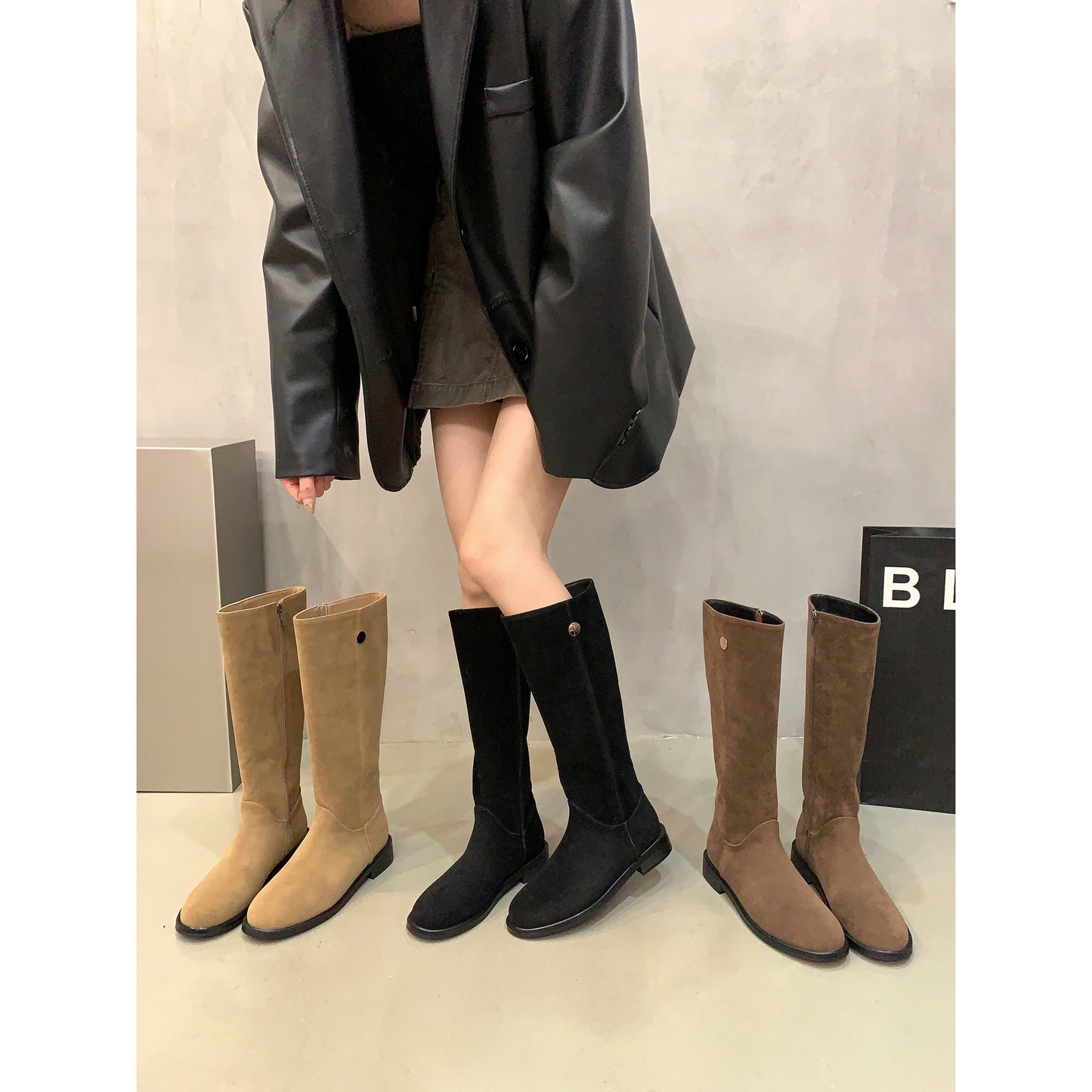 Women's Cowboy Martin Fashion Skinny Autumn Vintage Women's Leather Boots