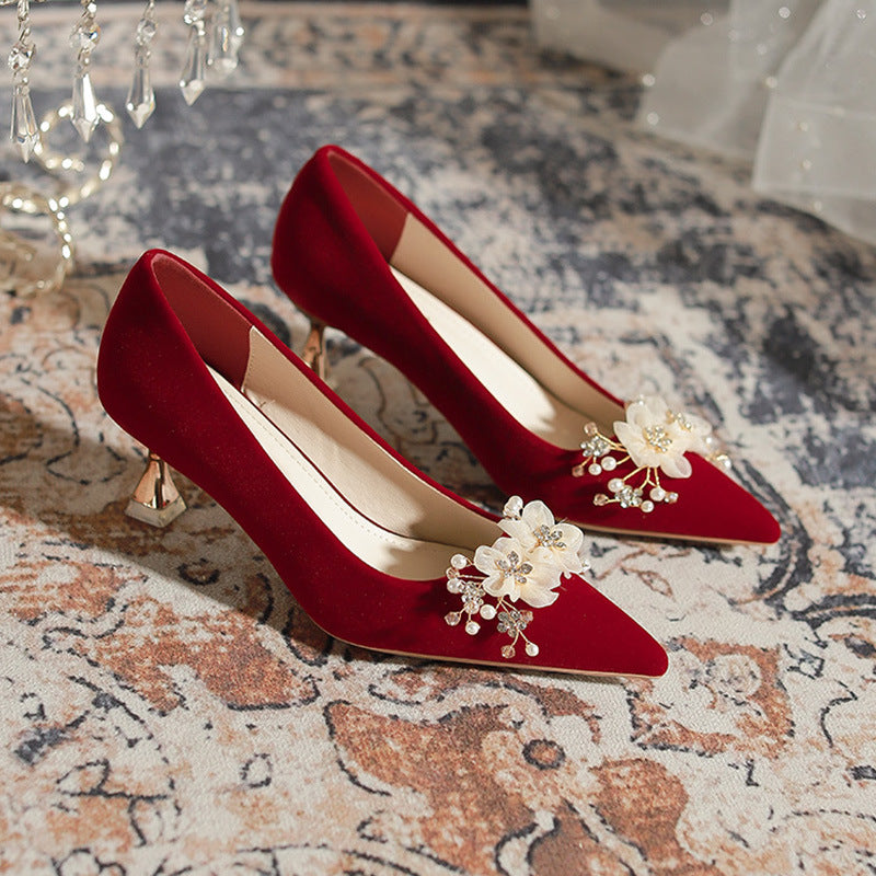 Women's Red Wedding High Stiletto Bridal Plus Women's Shoes