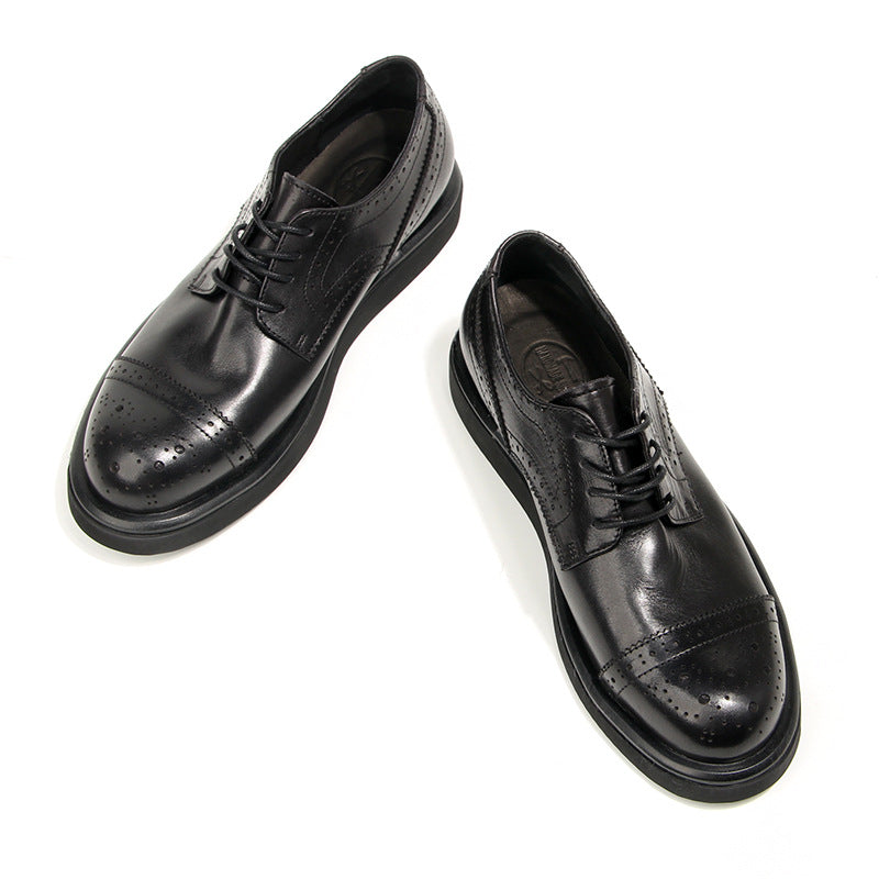 Men's Brogue British Retro Fashion Trends Platform Leather Shoes