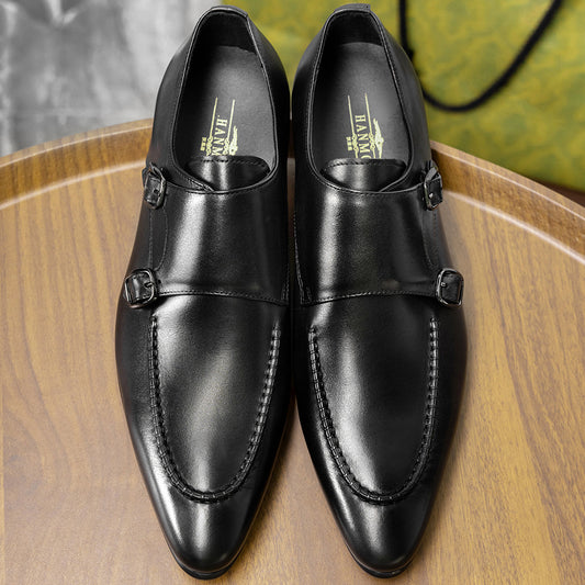 Men's Pointed Toe Side Buckle Trendy British Casual Shoes