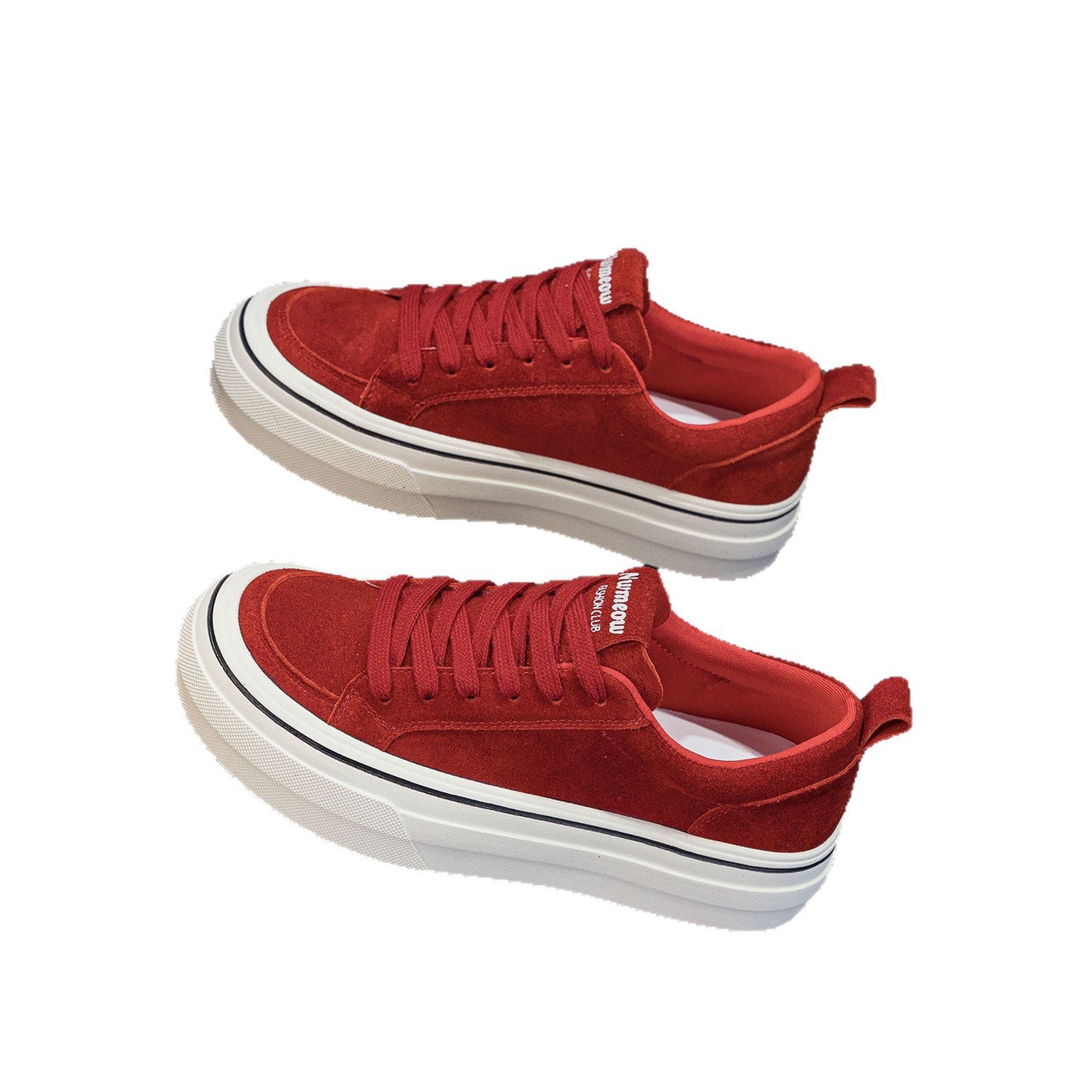 Women's Nice Genuine Platform Soft Bottom Round Sneakers