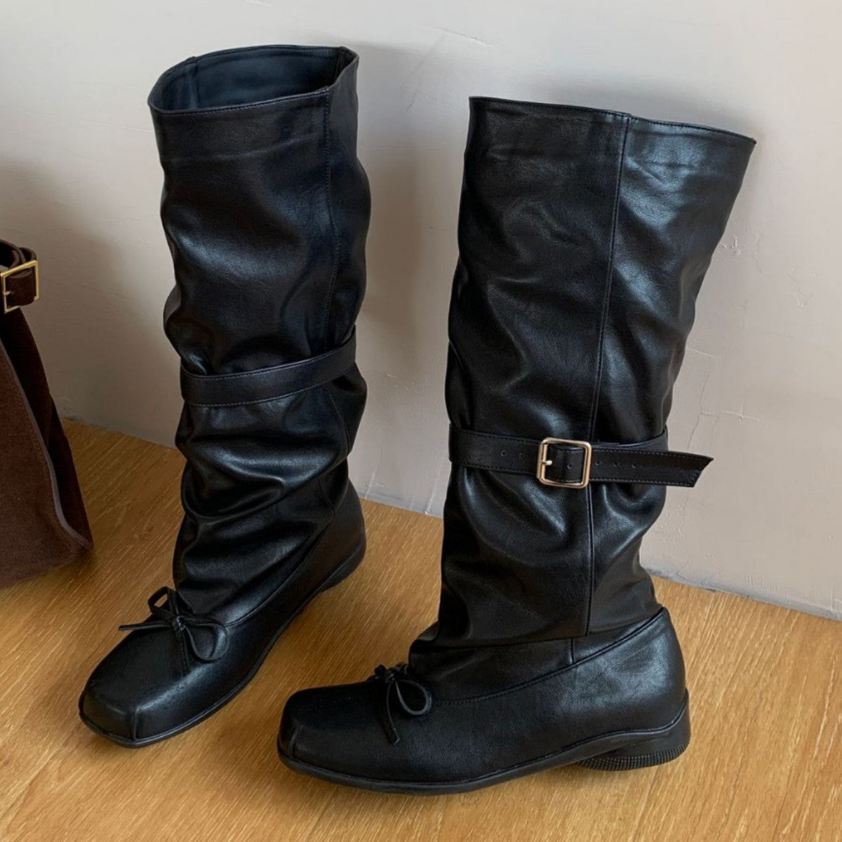Version Personality Ballet Style Genuine Long Female Bow Boots