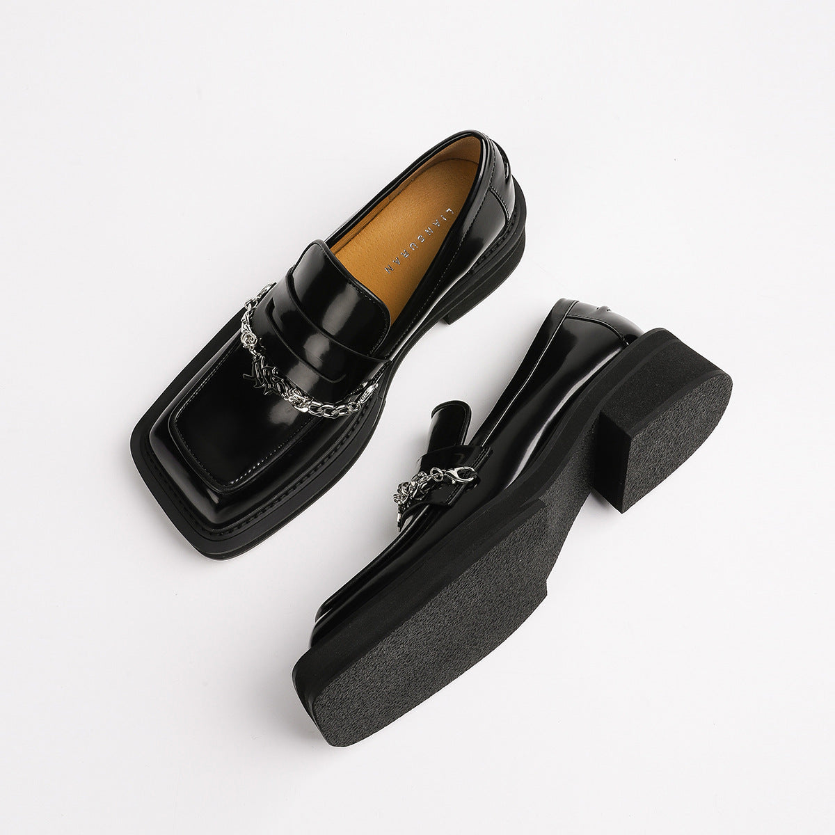 Women's Early Spring Style Square Toe Chain Women's Shoes