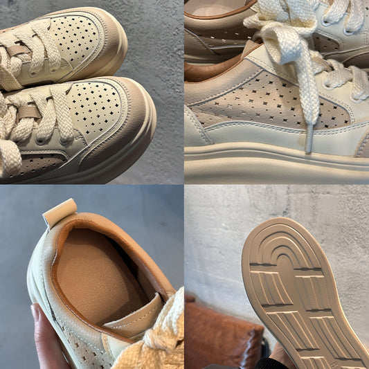 White Female Comfortable Height Increasing Skate Women's Sports Shoes