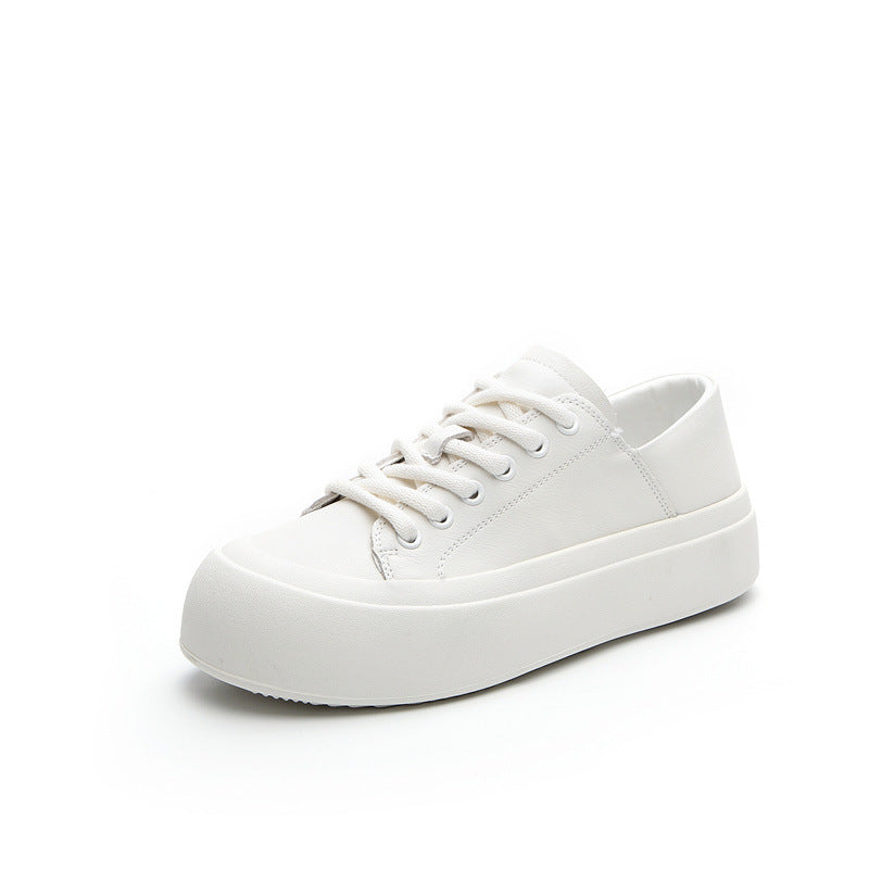 Women's Spring White Genuine Versatile Two-way Thick-soled Casual Shoes