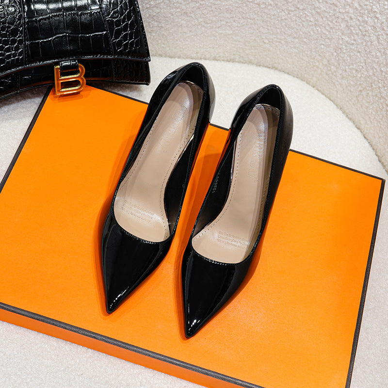 Pointed High Solid Color Low Cut Professional Sexy Heels